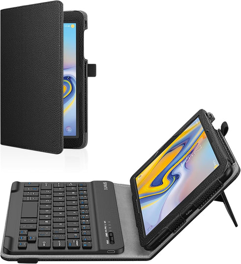 Fintie Folio Keyboard Case for Samsung Galaxy Tab A 8.0 2018 Model SM-T387, Black PU Leather Stand Cover