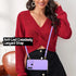 Furiet Zipper Wallet Case for Samsung Galaxy A21, Crossbody Strap, 8 Card Slots, TPU Leather Cover - Purple