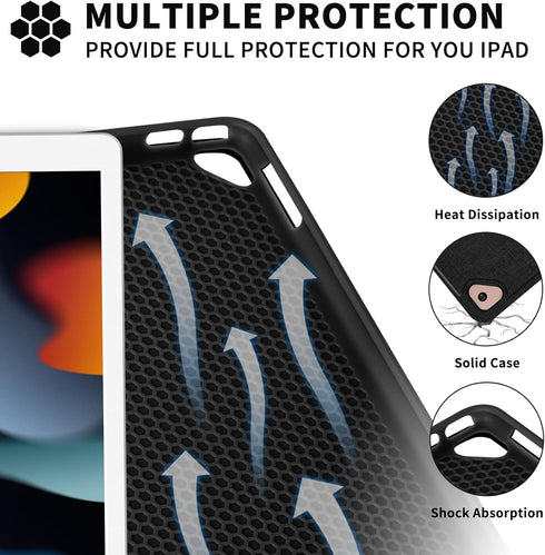 KBCASE Keyboard Case for iPad 9th/8th/7th Generation 2021/2020/2019, Compatible with iPad Air 3/Pro 10.5, Detachable