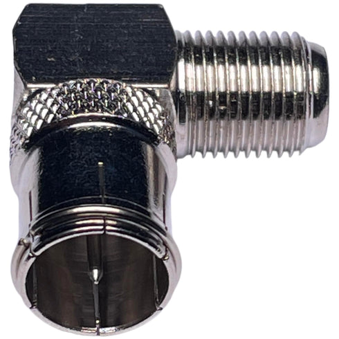 CESS Right Angle Coax F-Jack to F-Quick Push On Plug, Male/Female Adapter, Support Comcast, Verizon FiOS, 4 Pack