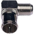 CESS Right Angle Coax F-Jack to F-Quick Push On Plug, Male/Female Adapter, Support Comcast, Verizon FiOS, 4 Pack