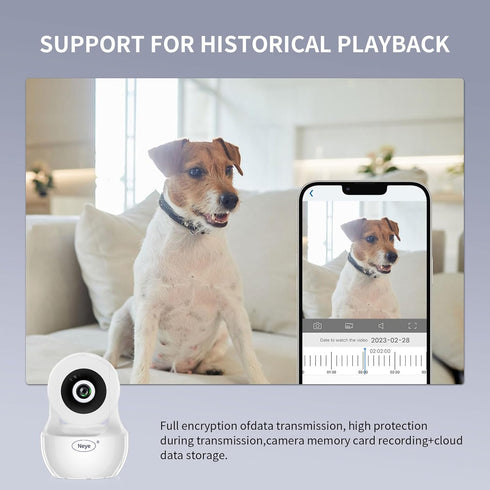 WiFi Security Home Camera, Baby Monitor Wireless IP Camera with Night Vision, Two Way Audio, Supports 5G WiFi, White