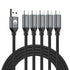 10ft USB C Cable 5Pack - Extra Long Type C Fast Charger for iPhone 15 Pro Max, Samsung Galaxy S10/S20, LG (Grey)