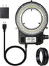 Light Microscope LED Ring Illuminator, Adjustable USB 64 LEDs Ring Light for Lab Stereo Microscope & Camera