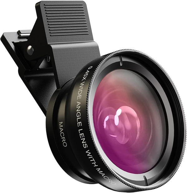 MIAO LAB 2-in-1 Phone Camera Lens Kit, 12.5X Macro + 0.45X Wide Angle (140)