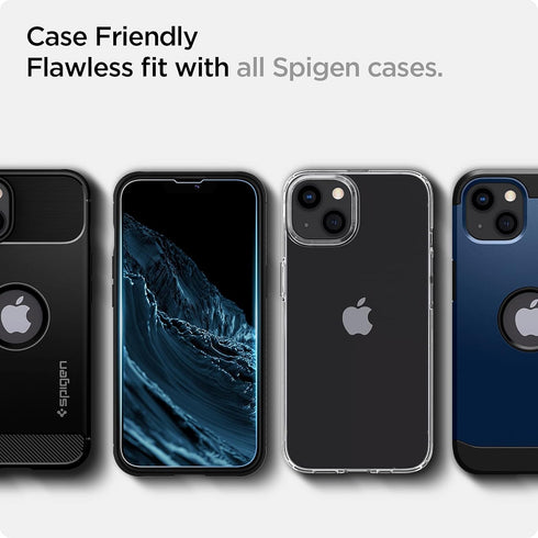 iPhone 13 Mini Spigen GlasTR EZ FIT Tempered Glass Screen Protector - 2 Pack with Sensor Protection