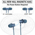 Neckband Bluetooth Headphones, V5.2 with Microphone, 35 Hours Playtime, IPX7 Sweatproof, Blue