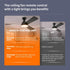 WDZP B7810 B7801, YB-460 New Fan Remote Control fit for Mpayel EINRZi Low Profile Ceiling Fans with Lights