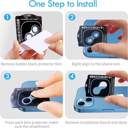 Xfilm Bling Diamond Camera Lens Protector for iPhone 13 / Mini, HD Clear Tempered Glass Screen Protection Cover