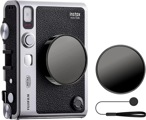 MUZIRI KINOKOO Lens Cap for Fuji Instax Mini EVO Instant Camera, Premium Plastic Cover with Anti-Loss Rope