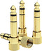 5Pcs Gold Plated Stereo Phone Screw-On Adapter 6.35mm (1/4 Inch) Male to 3.5mm (1/8 Inch) Female Audio Adapter