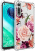Osophter for Moto G Fast Case, Flower Floral Shock-Absorption TPU Rubber Cover for Motorola Moto G Fast (Purple Flower)