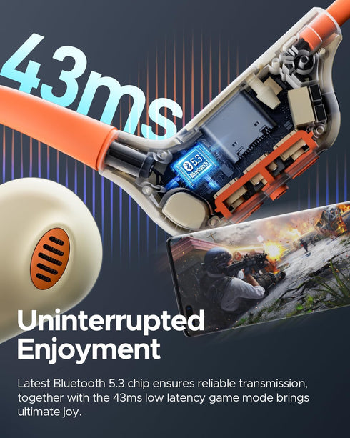 truefree F2 Open Ear Headphones, Bluetooth 5.3 Sport Earbuds with 16.2mm Enhanced Bass, Dual Mic, 15H Playtime, App