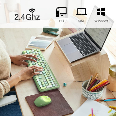 MOFii Wireless Keyboard and Mouse Combo, Full Size Keyboard, 2.4GHz USB Connection, Cute Wireless Mouse
