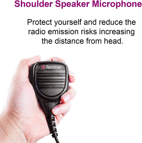 Speaker Mic for Motorola Radio, 2 Pin Shoulder Microphone Compatible with BPR40 CP200/200D/200XLS and more