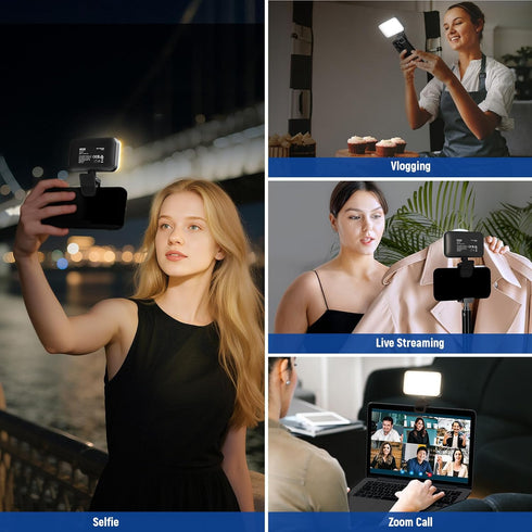 NEEWER 54 CRI88 650mAh, N8 Entry Level Version LED Selfie Light, LEDs Plastic Clip on Phone Fill Lighting for iPhone