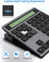 Tioleje 2-IN-1 34-Key Accounting 2in1 Rechargeable Bluetooth Number Pad with Display Calculator - Wireless & Wired
