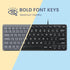 Perixx PERIBOARD-432 Wired Mini USB Keyboard - X Type Scissor Keys with Big Print Keys - US English, Black