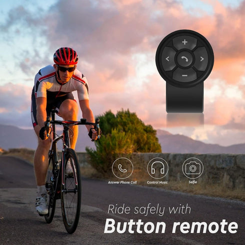Bluetooth Media Button, Wireless Remote Control for Car, Bike, Motorbike, Boat, IPX6 Waterproof, Compatible with