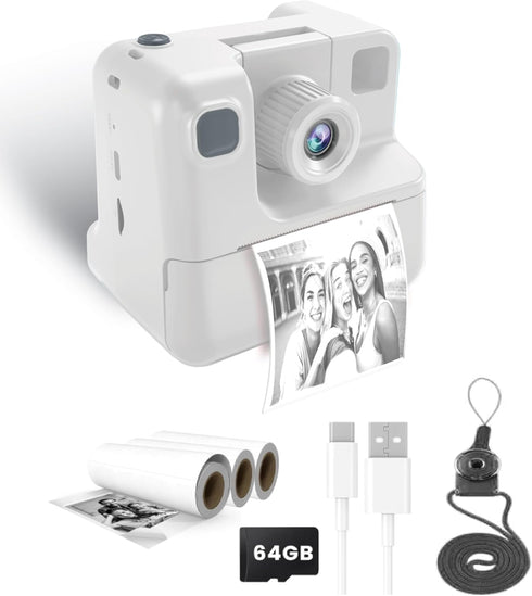 GabbaGoods Instant Print Kids Camera for Ages 3-9, Includes 32GB SD Card, Instant Thermal Print Feature, Toddler Camera
