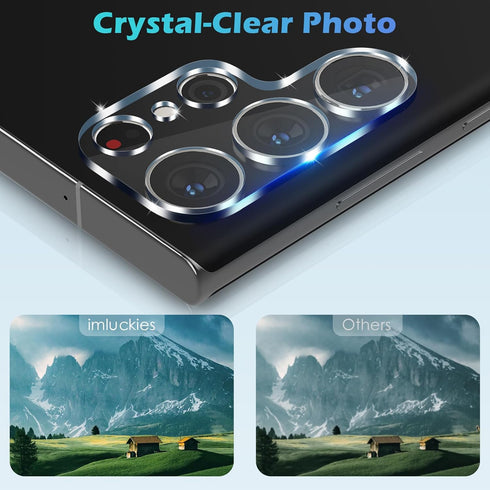 imluckies 4 Pack Camera Lens Protector for Samsung Galaxy S24 Ultra, HD Tempered Glass Anti-Scratch Back Camera Screen