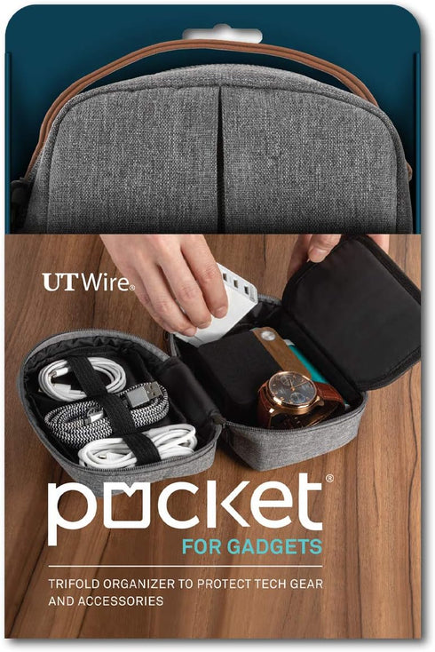 UT Wire Pocket for Gadgets Trifold Travel Case Organizer Pouch Padded for