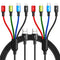 Braided 4 in 1 Multi Charging Cable, 3.5A Fast Charger for Cell Phones/Tablets, IP/Type C/Micro USB, 2Pack 4Ft.