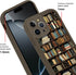 Vulfwela 16 6.9", Bookshelf Phone Case for iPhone Pro Max Brown Vintage Bookcase Style Case Cute Aesthetic Fall Autumn