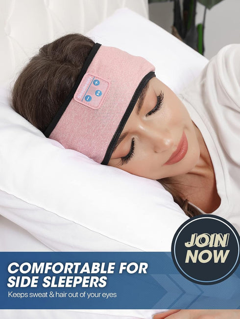 Wireless Bluetooth Sleep Headphones, Comfy Sleeping Eye Mask Headset, Sport Headband Earbuds for Running