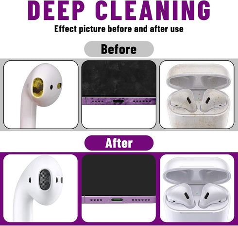 Earbud Cleaning Putty, Cleaner Kit for Airpod, Cleaning Kit Compatible with Airpods iPhone, fits Earbud Phone Ear Wax Dirt, Cleaner Putty with Microfiber Cleaning Cloth & Brushes