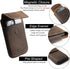 Gentlestache Darkbrown Leather Cell Phone Holster with Belt Clip, Flip Case for iPhone 14/13 Pro Max, Universal Pouch