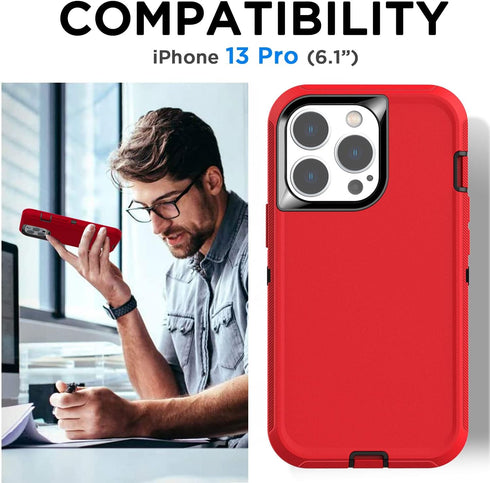 AICase for iPhone 13 Pro Case(6.1") with Glass Screen Protector, Heavy Duty Drop Protection Full Body Rugged Shockproof/Dust Proof Military Protective Tough Durable for iPhone 13 Pro 6.1"_3