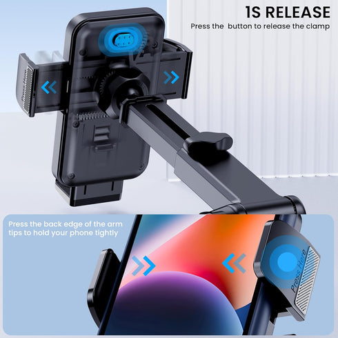 Phone Holder Car Mount for iPhone, Powerful Suction Dashboard Windshield Air Vent Universal Accessories