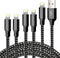 cugunu iPhone Charger, 5 Pack 3/3/6/6/10FT MFi Certified USB Lightning Cable, Fast Charging, Black Gray