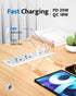 DOACE 20W 6ft 45 Recessed Power Strip with USB C Port, Fast Charging USB A Port Conference Recessed Outlet, Space-Saver