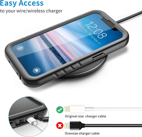 SPORTLINK for iPhone 13 Pro Waterproof Case - Full Body Shockproof Dustproof Phone Screen Protector Rugged Case for