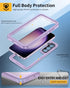 Lanhiem for Samsung Galaxy S23 Case - IP68 Waterproof Dustproof Shockproof with Built-in Screen Protector, Purple/Clear