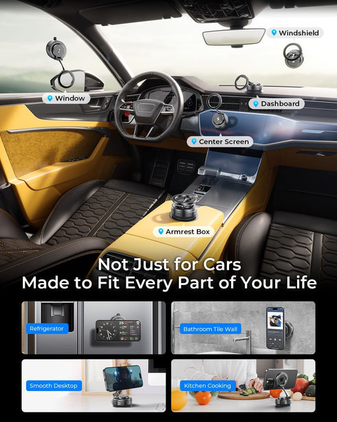 Haassue 2026 109+LBS 2800+GF 360 1217&Samsung, Ultimate Vacuum Magnetic Car Phone Holder Super Strong Suction