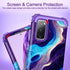 Hocase Heavy Duty Shockproof Case for Galaxy S20 FE 5G, Soft Silicone Rubber + Hard Plastic Bumper - Blue Purple Marble