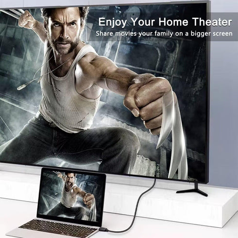 AKWOR 6.6FT 1080P USB to HDMI Adapter Cable, USB to HDMI Male to Male Cord, HD Monitor Display Audio Video Converter