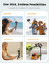 ANXRE 67.7" NT99 Selfie Stick Tripod with Light, Extendable Tripod Stand with Remote for Camera Phone Filming Vlogging