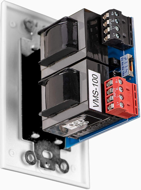 OSD 100W In Wall Volume Control for Home Speakers, Impedance Matching, Slider White VMS100
