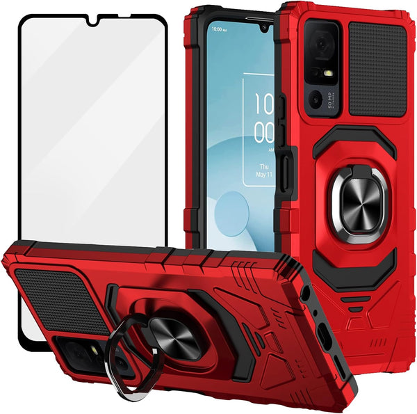 Ailiber TCL 40XL Case - Military Grade Shockproof Cover with Screen Protector & Ring Kickstand for Jitterbug Smart