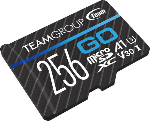 TEAMGROUP GO Card, 256GB x 2 Pack Micro SDXC UHS-I U3 V30 4K for GoPro & Action Cameras, High Speed Flash Memory