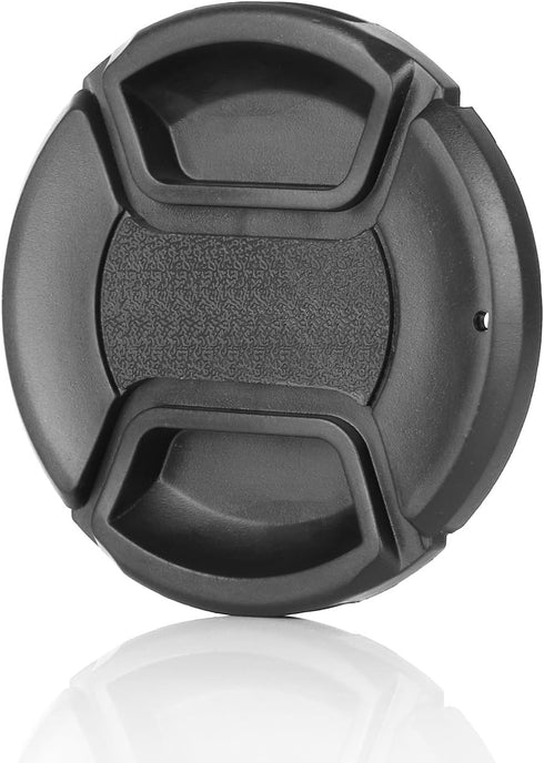 ChromLives 58mm Lens Cap Center Pinch with Lens Cap Leash Hole Bundle for DSLR Cameras - Compatible with Nikon, Sony,