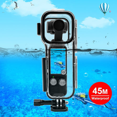 PULUZ Dive Case for DJI Osmo Pocket 3, Waterproof PC Protective Shell 45M/147FT Underwater Housing Cover with