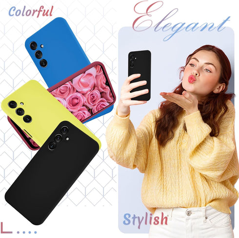 YENAPOON A16 5G 1 for Samsung Galaxy Case, Silicone Phone Case with Screen Protector, Soft Anti-Scratch Microfiber
