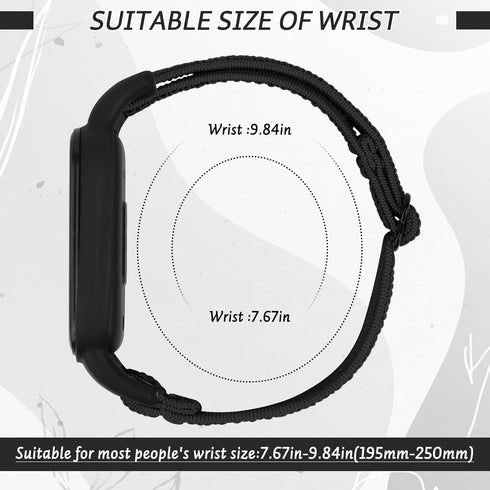 Solo Loop Elastic Nylon Bands for Amazfit Band 7, Soft Adjustable Stretchy Sport Replacement Strap