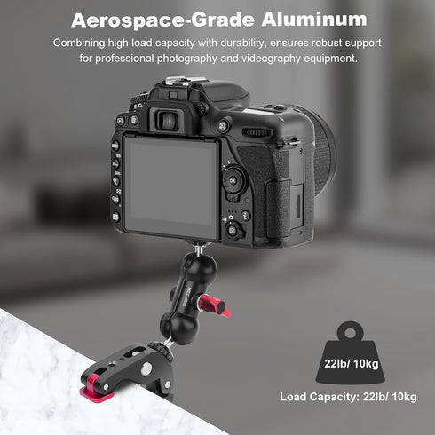 Mechrig (SY006) Super Clamp with Dual Ballhead Magic Arm, Aluminum Camera Clamp Mount Kit for DSLR Action