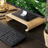 Navaris Wood Monitor Stand Riser - Desktop Organizer for PC TV Screen Notebook Laptop - Bamboo